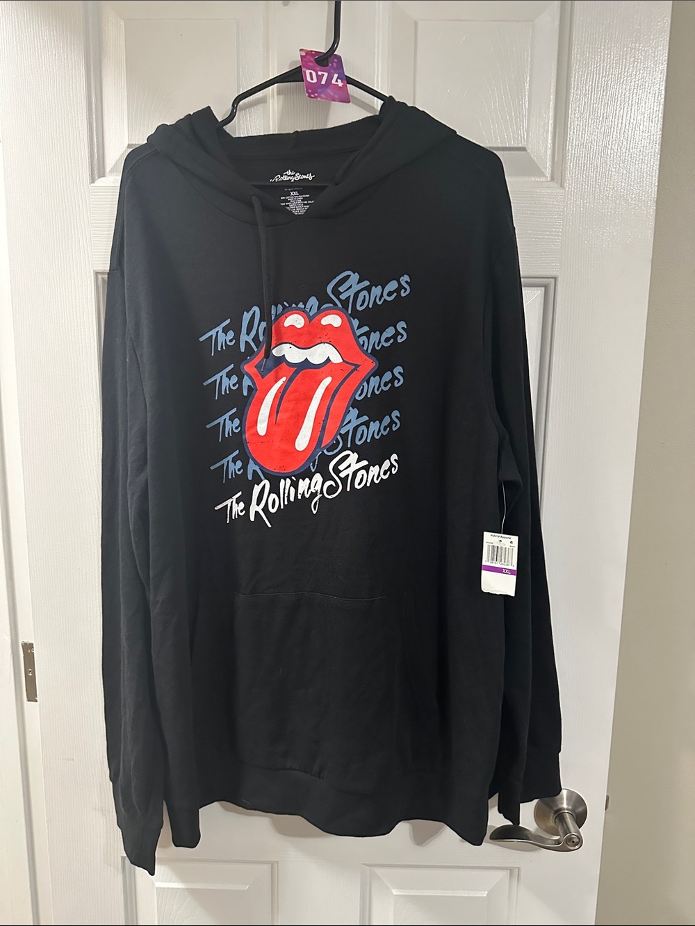 The Rolling Stones Black Crewneck Sweatshirt with Red Tongue Logo